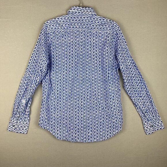 Robert Graham Large Classic Fit Long Sleeve Geometric Floral Cotton/Linen Shirt - Picture 2 of 8